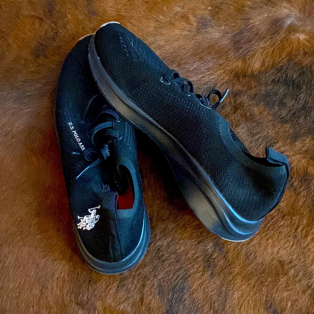 Size 8 US Polo Black Shoes with Red Insoles - AMAZING CONDITION and COMFORTABLE